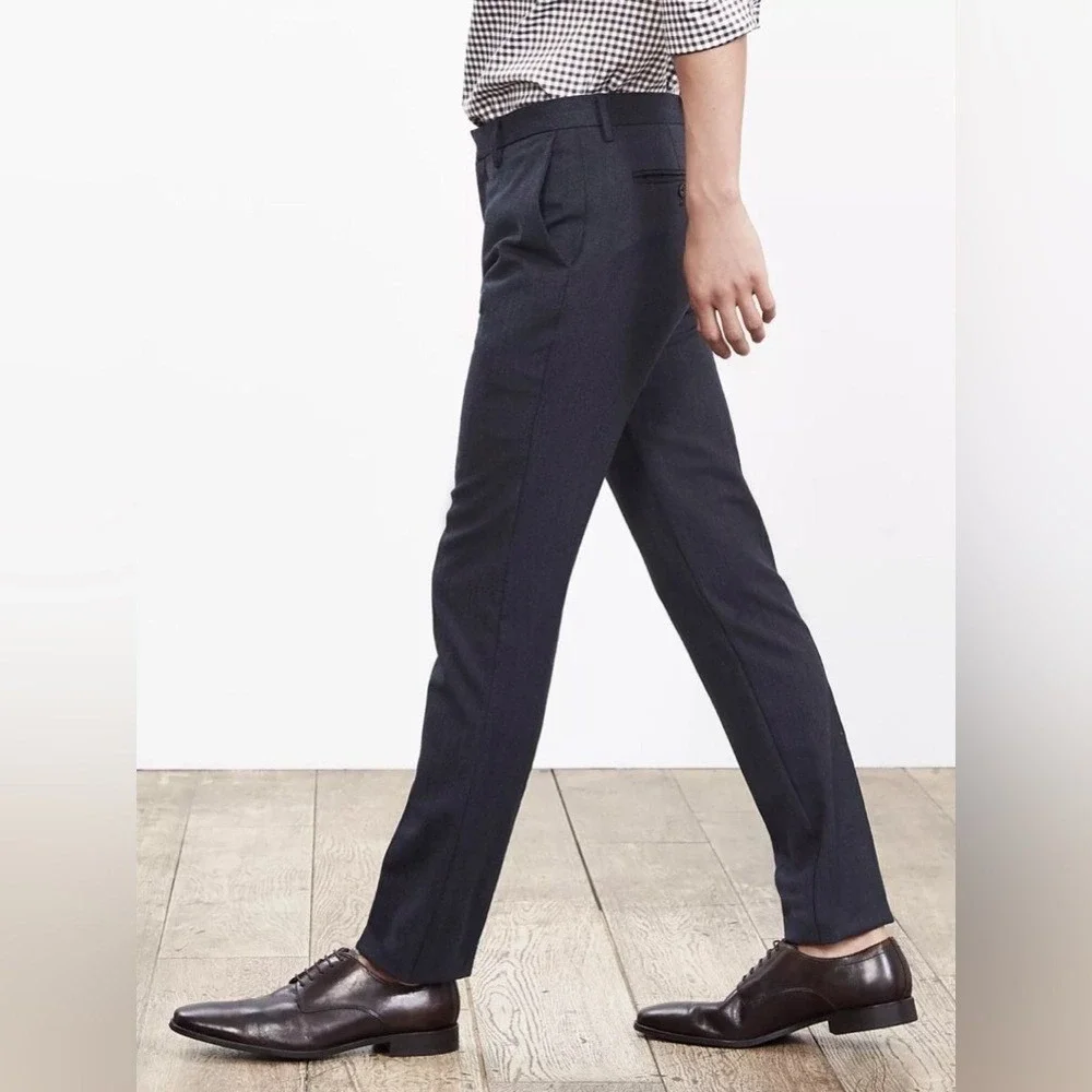Banana Republic Men's Blue Modern Slim Fit Dress Pants